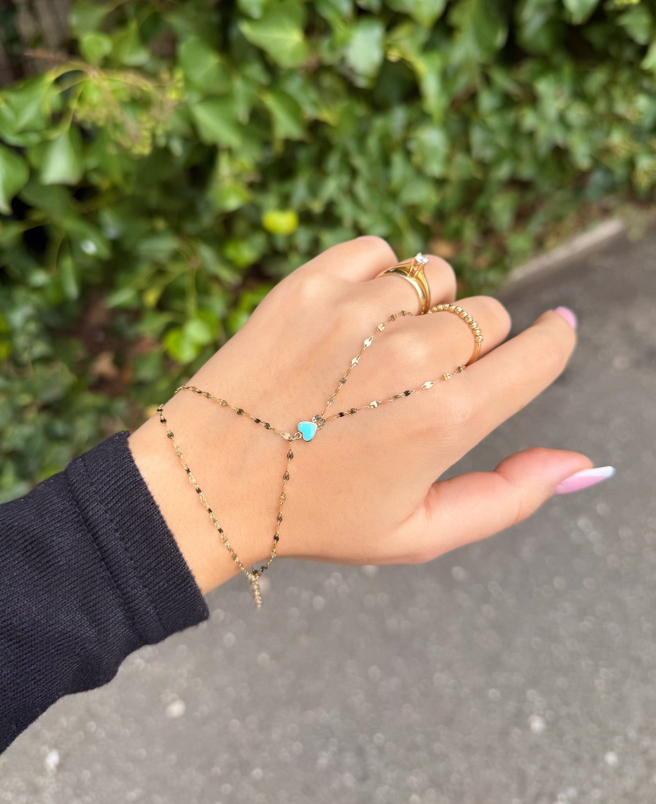 Gold Handkette - Lina Herz