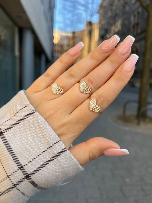 Gold Ring - Herz mit Zirkonia