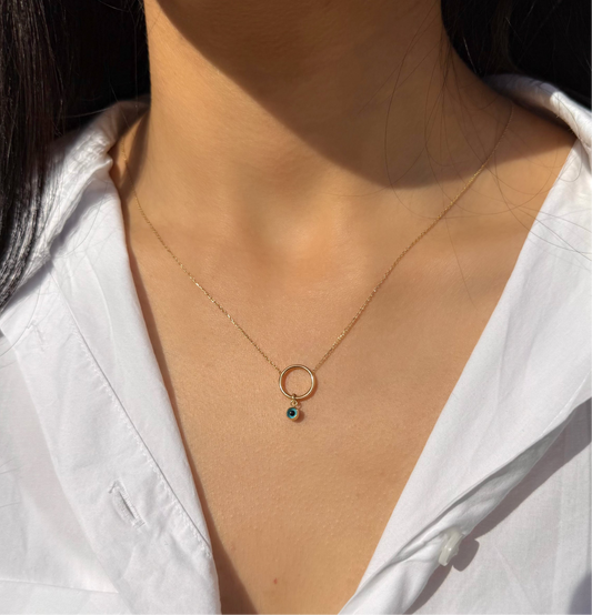 Gold Halskette - Auge des Lichts