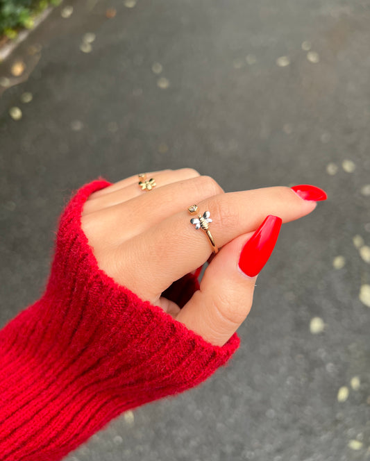 Gold Ring - Offen mit Schmetterling