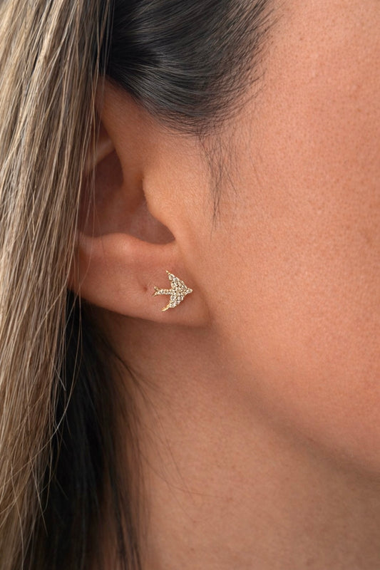 Gold Ohrringe - Schwalben