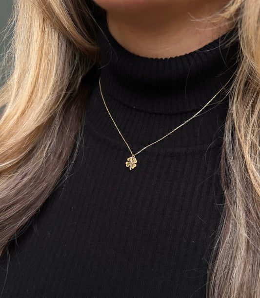 Gold Halskette - Kleeblatt klein