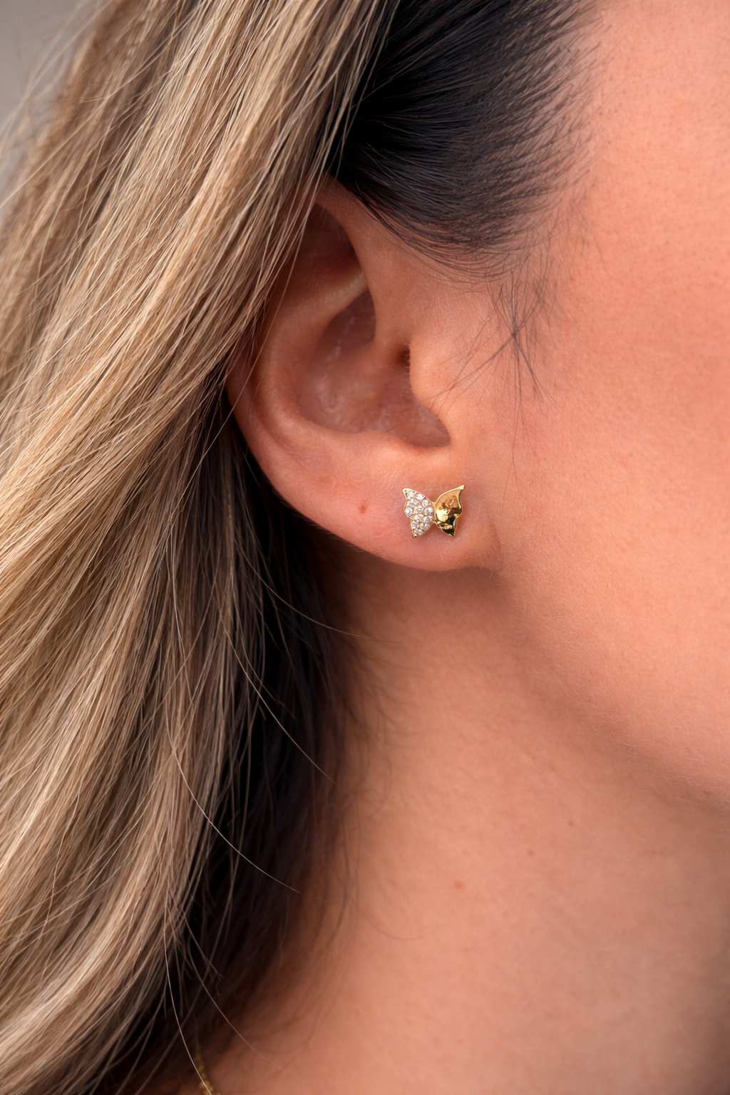 Gold Ohrringe - Schmetterling