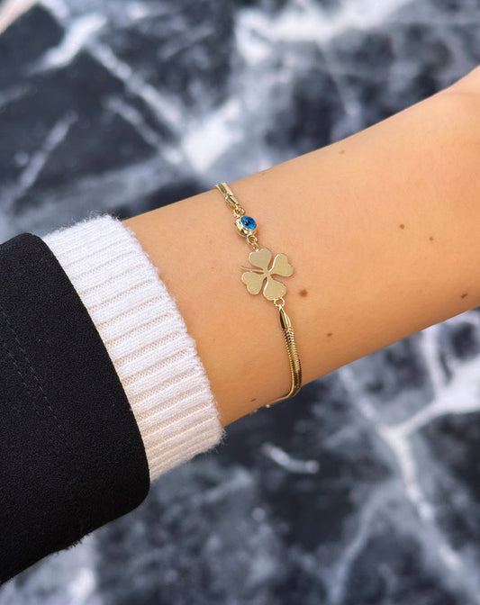 Gold Armband - Kleeblatt