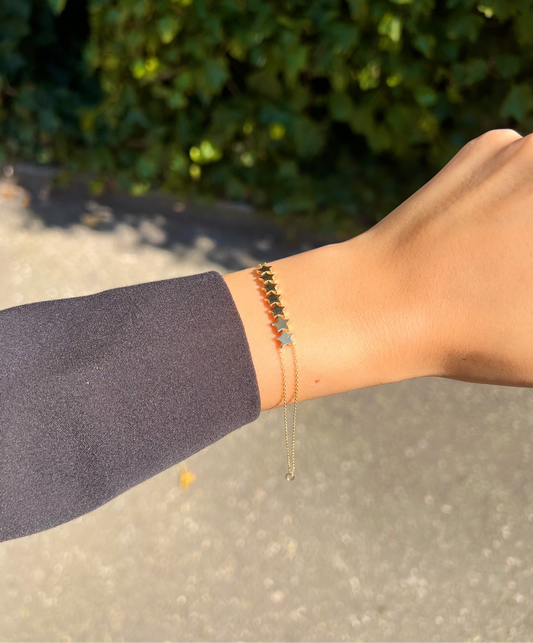 Gold Armband - Sternreihe
