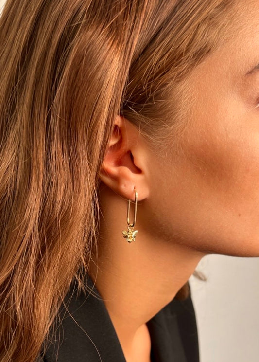 585 Gold Ohrringe - Bienen Detail