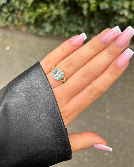 Gold Ring -  Double Line Withe