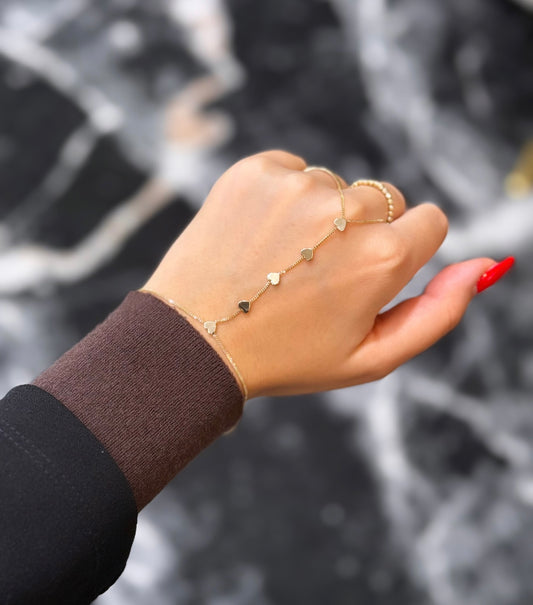 Gold Handkette - Herz