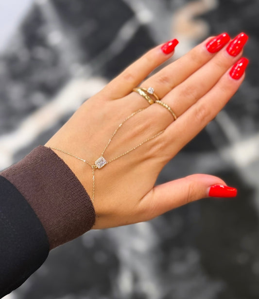 Gold Handkette - Baguette