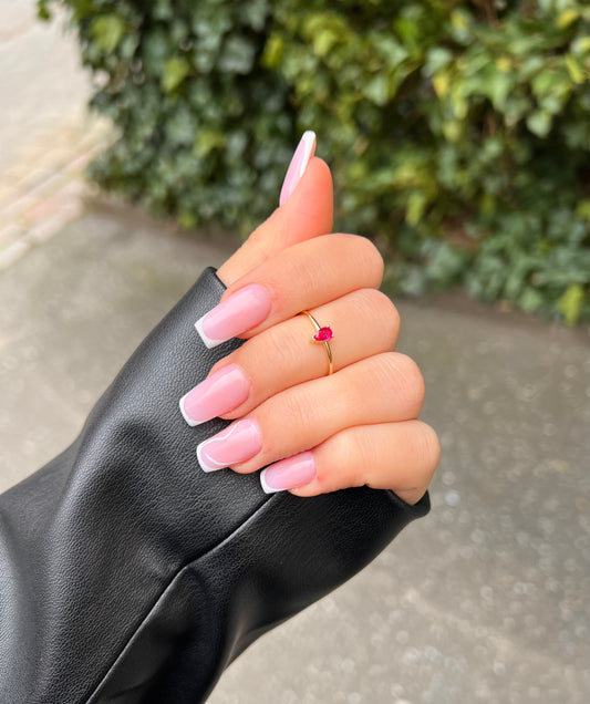 Gold Ring - Red Drops