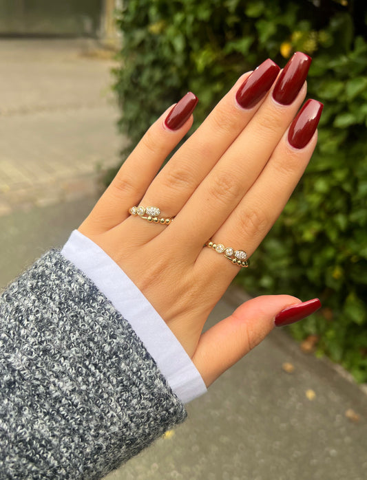 Gold Ring - Kreisreihe Zirkonia