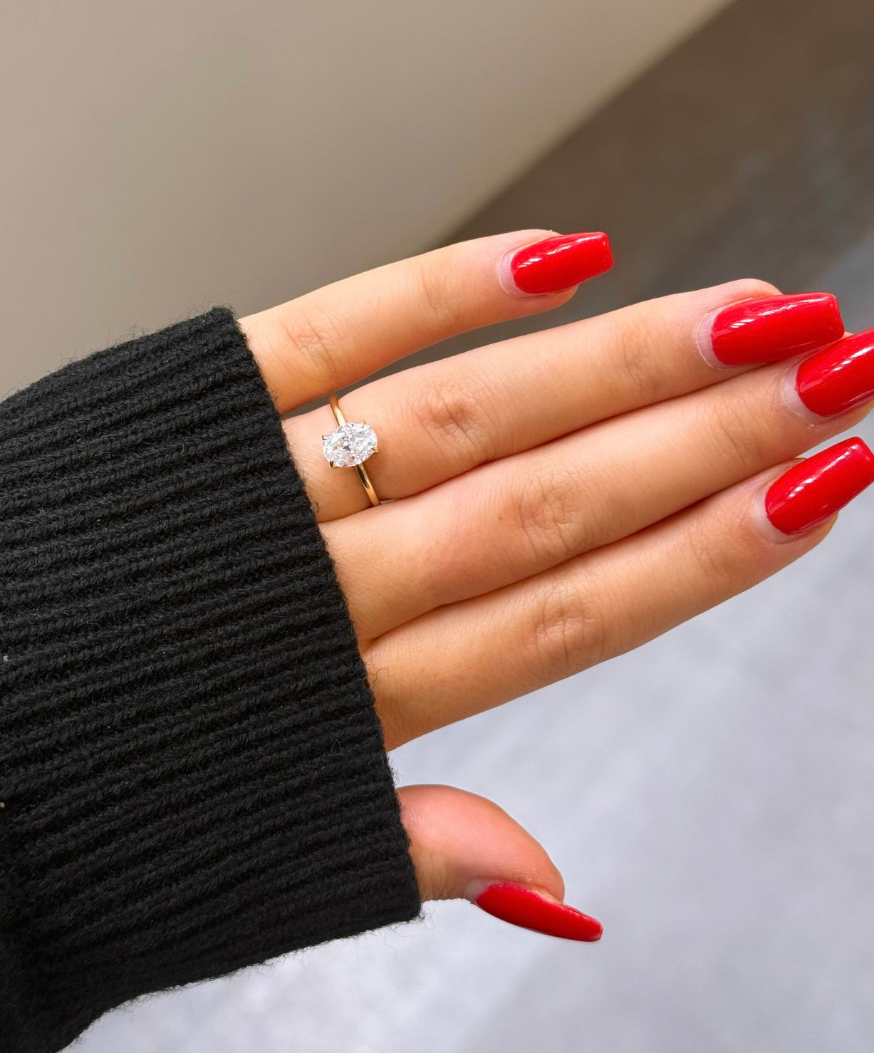 Gold Ring - Oval Solitär