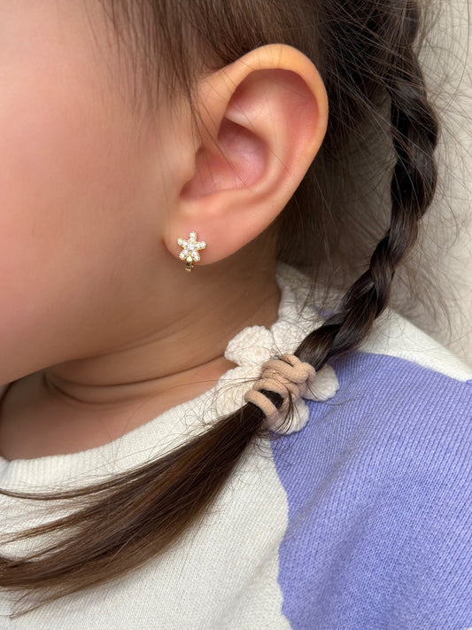 Gold Kinder Ohrringe - Blume