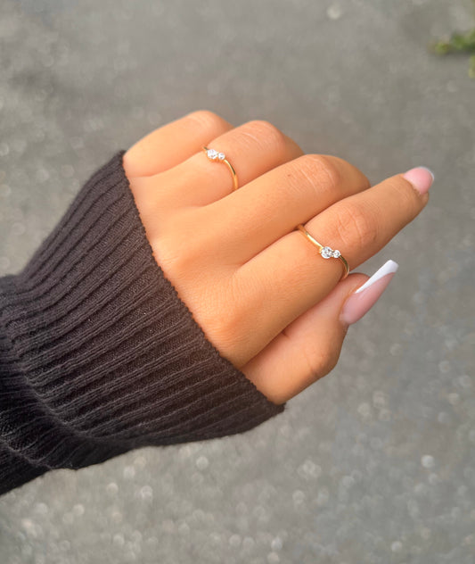 585 GOLD RING - GEWELLT