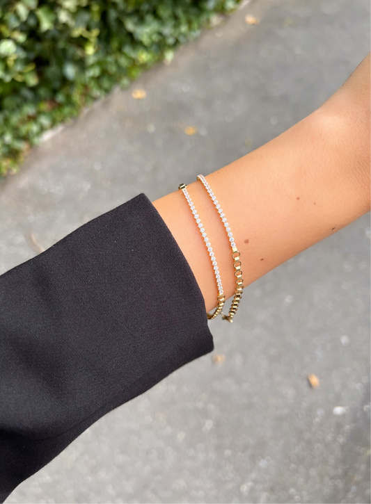 Gold Armband - Tennis Gliedersteine