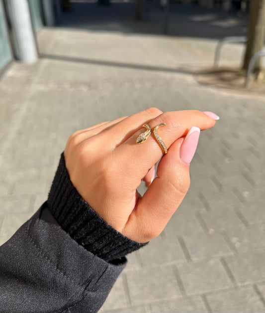 585 GOLD RING - SCHLANGE OFFEN