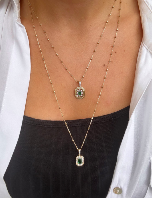 Gold Halskette - Yeşil