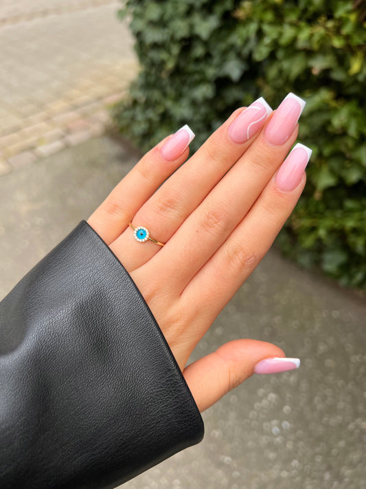 Gold Ring - Nazar mit Zirkonia