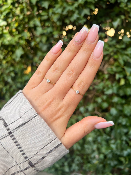 Gold Ring - Solitär Sechskant Fassung