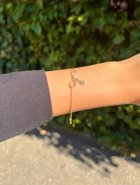 Gold Armband - Unendlichkeit mit Herz