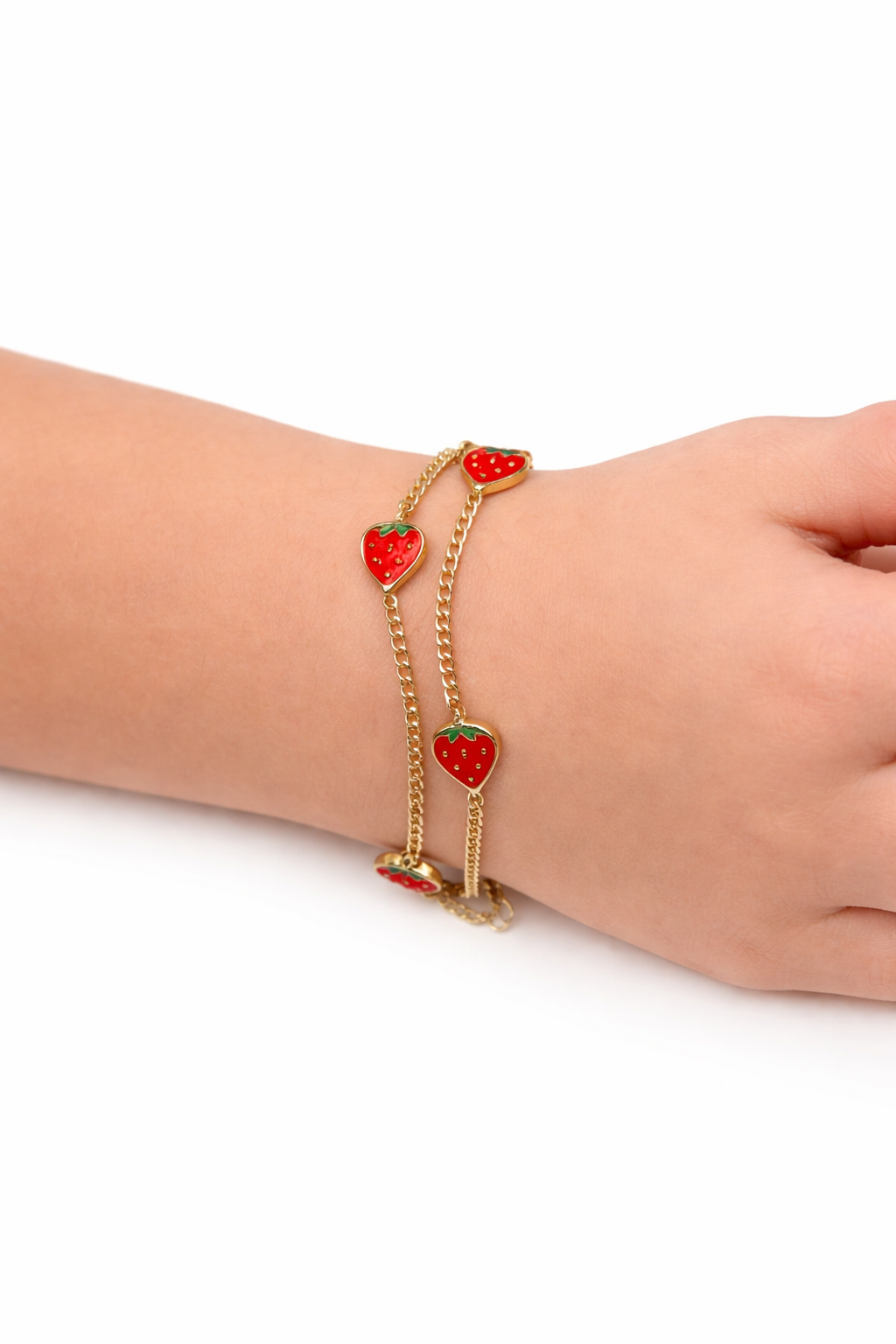 Gold Armband - Erdbeere