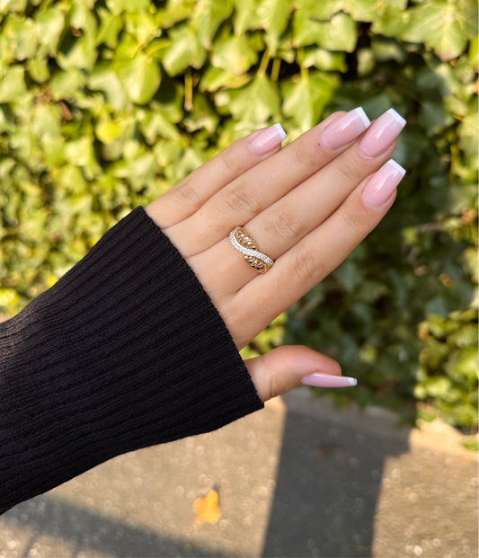 Gold Ring - Zirkonia Wave