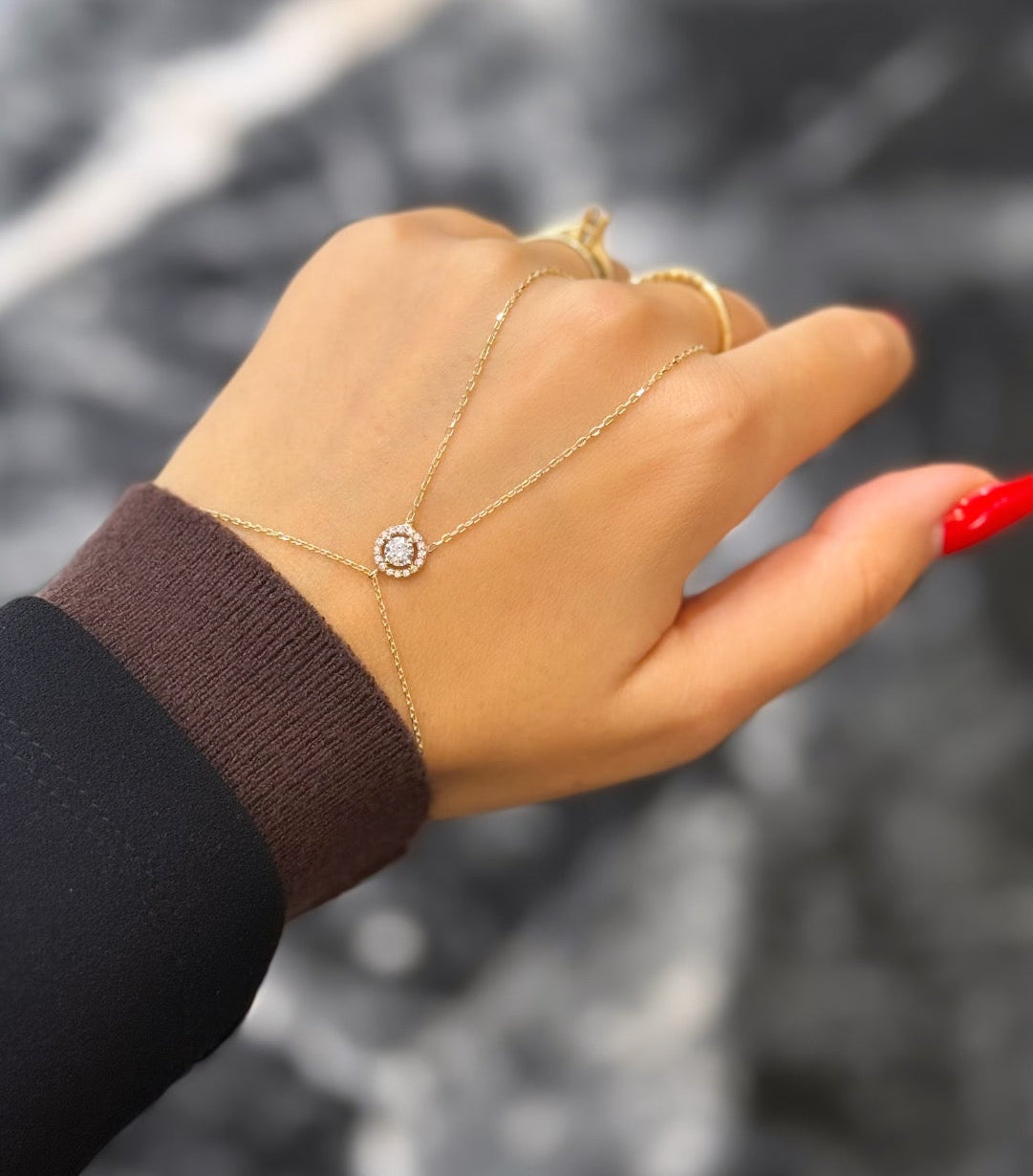 Gold Handkette - Halo Circle
