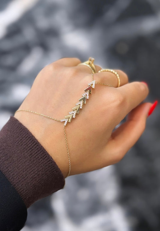 Gold Handkette - Aurora Chevron