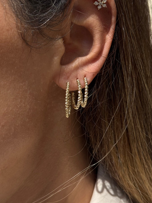 Dorika Creolen mit Ohrstecker – 585er Gold