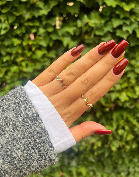 Gold Ring - Zickzack Bunt