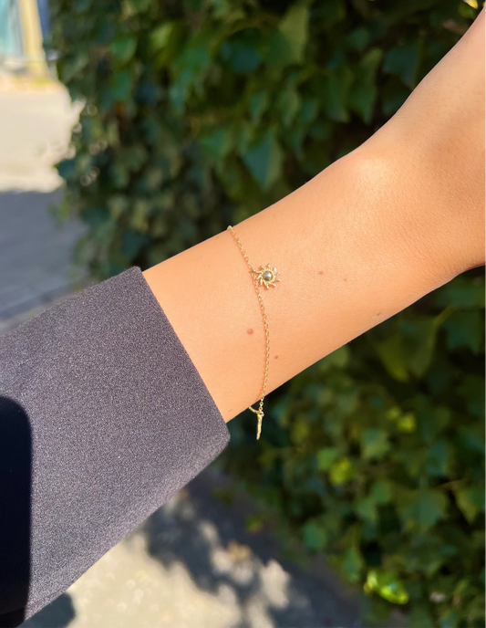Gold Armband - Mond, Stern und Sonne