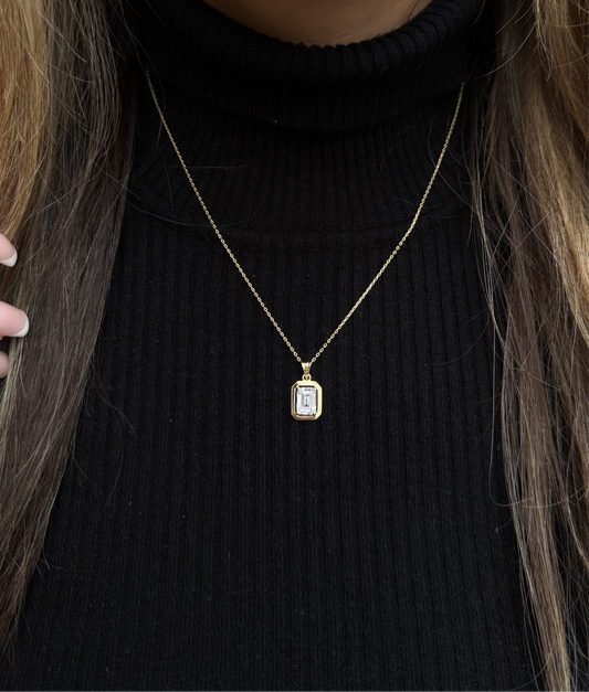 Gold Halskette - Baguette Elegance