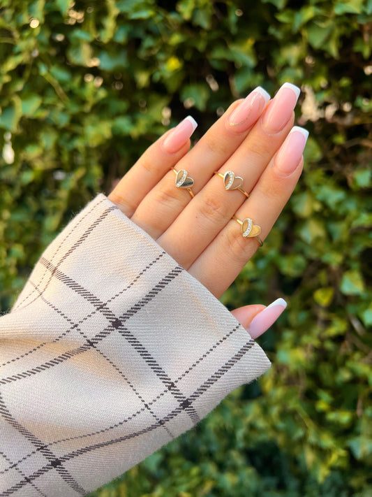 Gold Ring - Herz Zirkonia Line