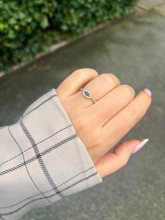 Gold Ring - Nazar Dunkel Blau
