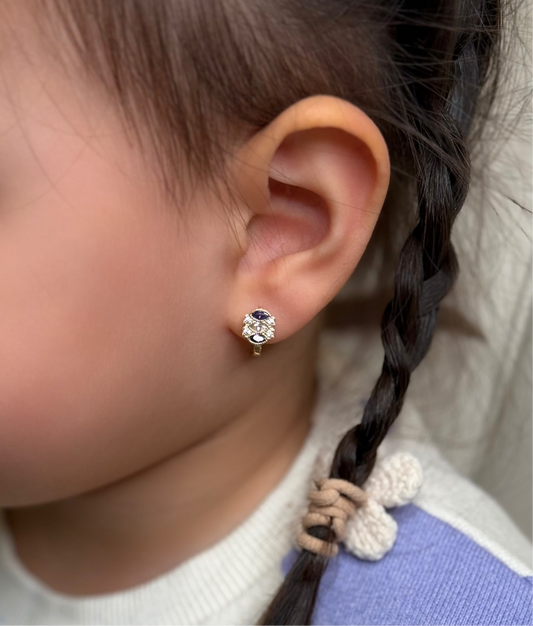 Gold Kinder Ohrringe - Lila