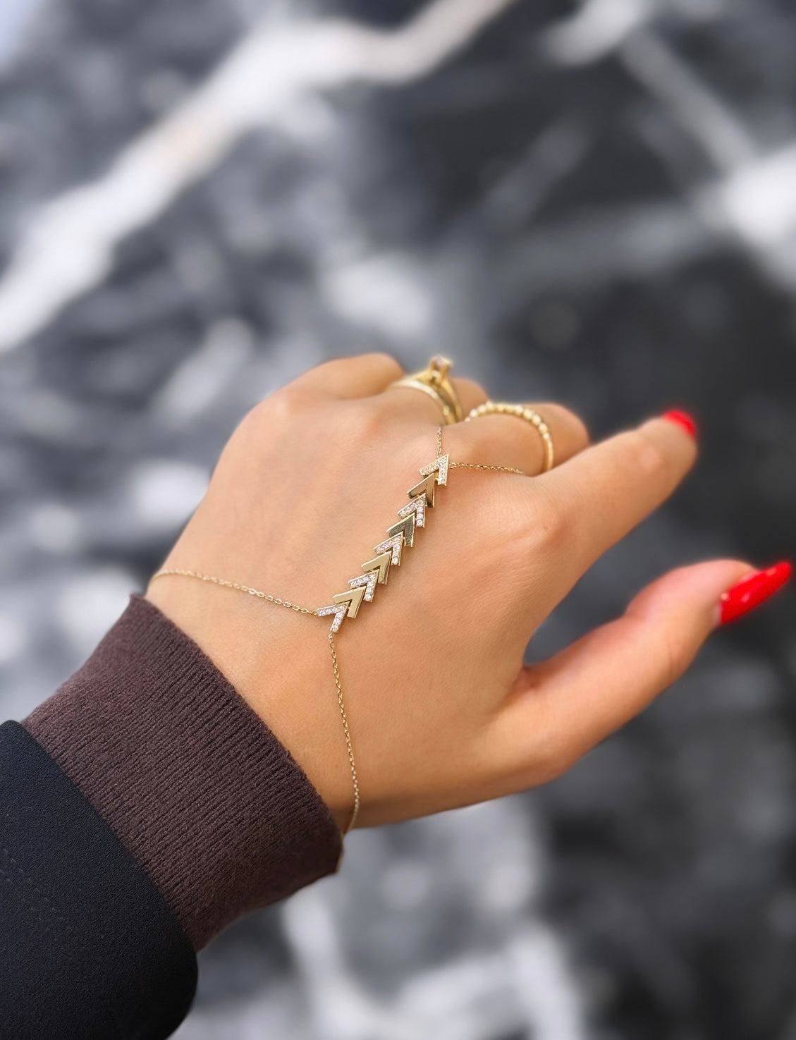 Gold Handkette - Aurora Chevron