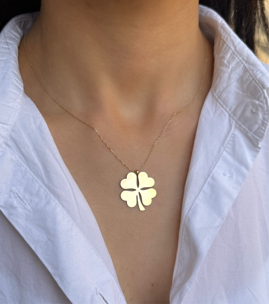 Gold Halskette - Kleeblatt
