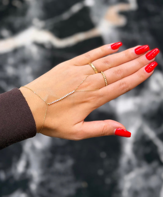 Gold Handkette - Zirkonia Line