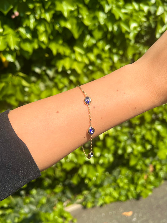 Gold Armband - Nazar Dunkelblau