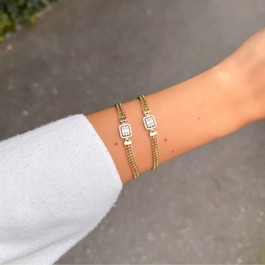 Gold Armband - Baguette Zirkonia