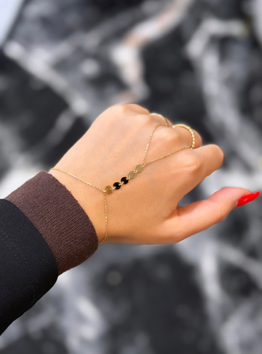 Gold Handkette - Plättchen