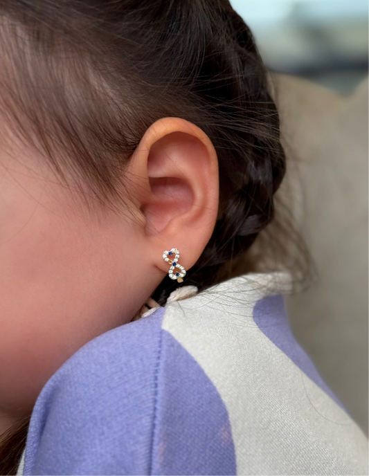 Gold Kinder Ohrringe - Sonsuzluk