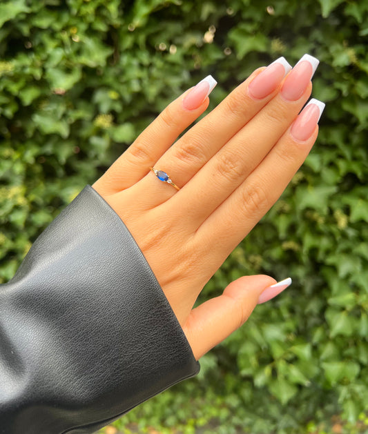 585 GOLD RING - BLUE LAVINA ZIRKONIA 2.0