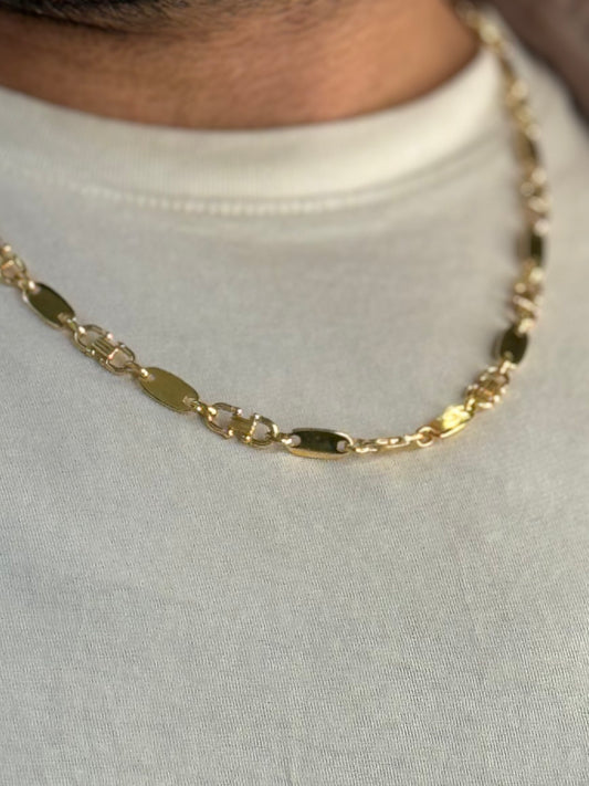 Elegante Plattenkette aus 585er Gold – 59 cm Länge | 6 mm Breite