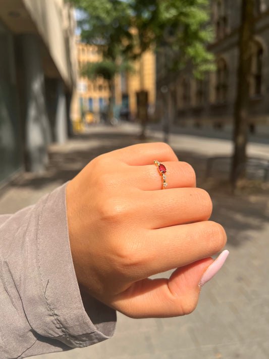 585 Gold Ring - Pink Zirkonia