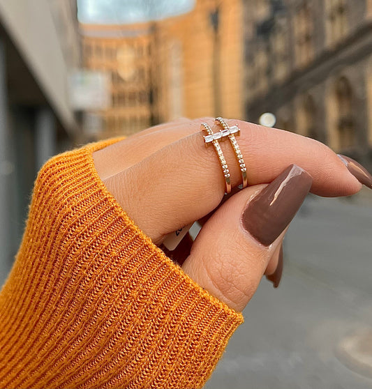 585 Gold Ring - Zweireihig